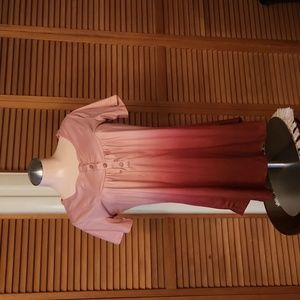 COPY - Womens pink to Burgundy gradient short sleeve top